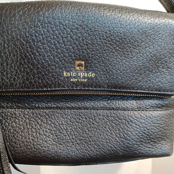 Kate Spade New York Leather Bag Black Pebble Crossbody Handbag Purse - Picture 6 of 14